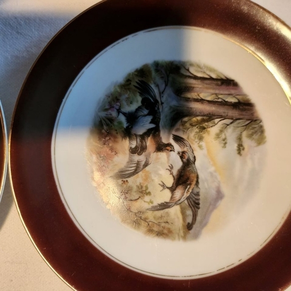 Vintage H&G Bavaria Elk‎ Mountain Scene Serving Tray w 9 Wildlife Salad Plates - Picture 6 of 16